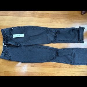 Straight leg black denim jeans